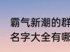 霸气新潮的群名字大全 霸气新潮的群名字大全有哪些