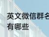 英文微信群名称大全 英文微信群名称有哪些