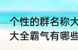 个性的群名称大全霸气 个性的群名称大全霸气有哪些