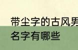 带尘字的古风男名字 带尘字的古风男名字有哪些