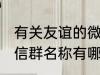 有关友谊的微信群名称 有关友谊的微信群名称有哪些